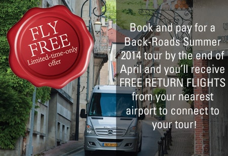 Book and pay for a Back-Roads Summer tour by the end of April and you'll receive FREE RETURN FLIGHTS from your nearest airport to connect to your tour. 